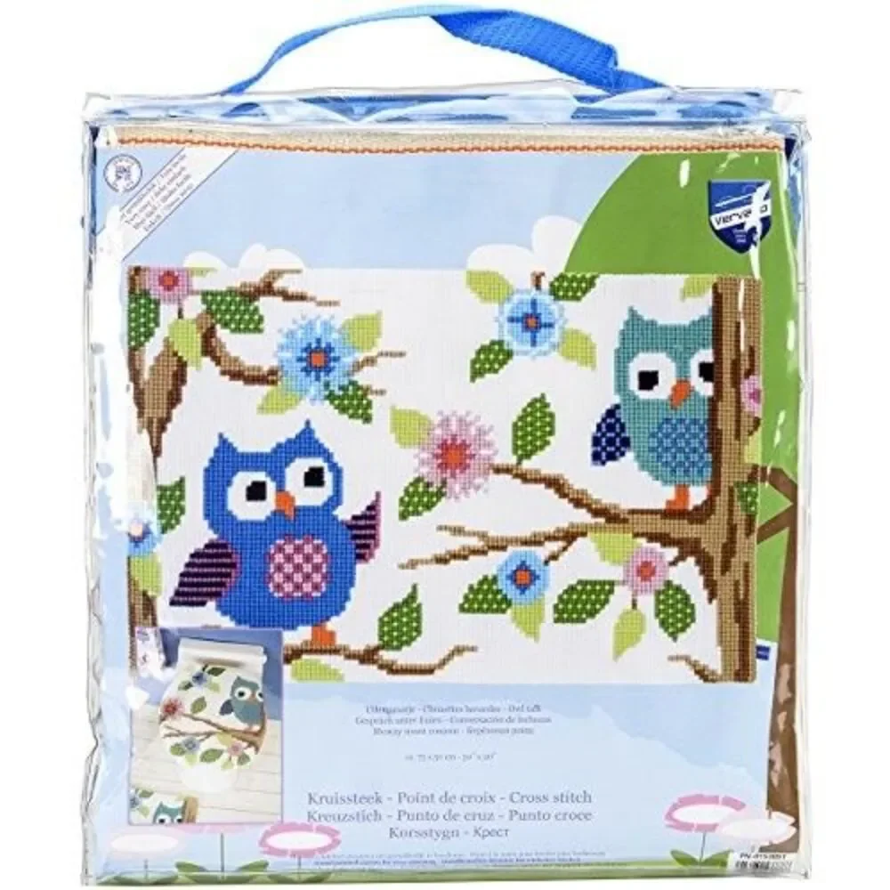 Vervaco Owl Talk Rug Cross Stitch Kit, 29.5
